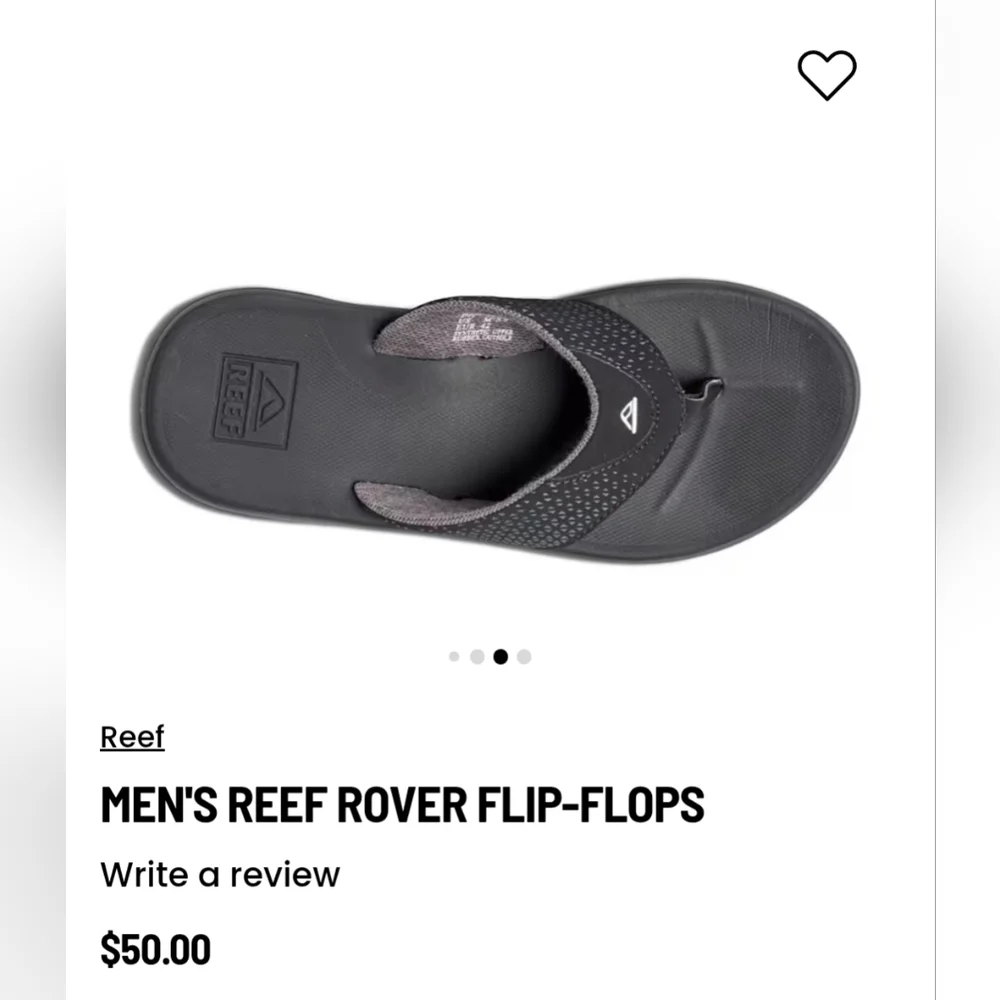 Men's Reef Rover Black Flip Flops